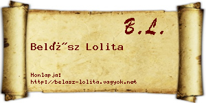 Belász Lolita névjegykártya
